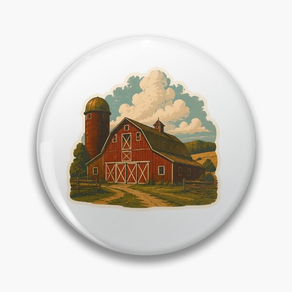 Item preview, Red Barn Farm Watercolor designed and sold by ChemicalXShop.