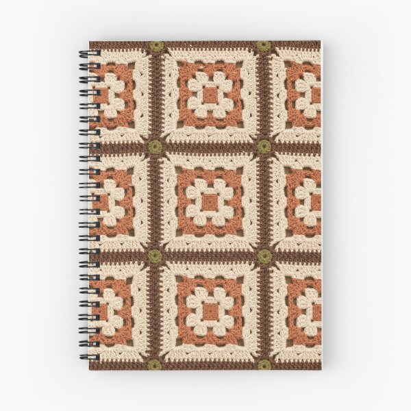 Item preview, Cotton Crochet Square Terracotta Brown Cream Vintage designed and sold by LuisWorks.