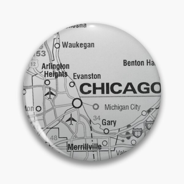 Artikelvorschau, Chicago Stadtplan Schwarz-Weiß Vintage entworfen und verkauft von WanderingLife.