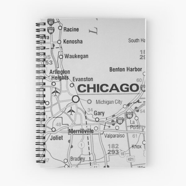 Item preview, Chicago City Map Black and White Vintage designed and sold by WanderingLife.