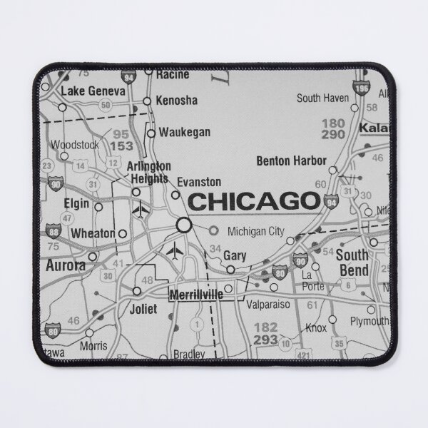 Item preview, Chicago City Map Black and White Vintage designed and sold by WanderingLife.