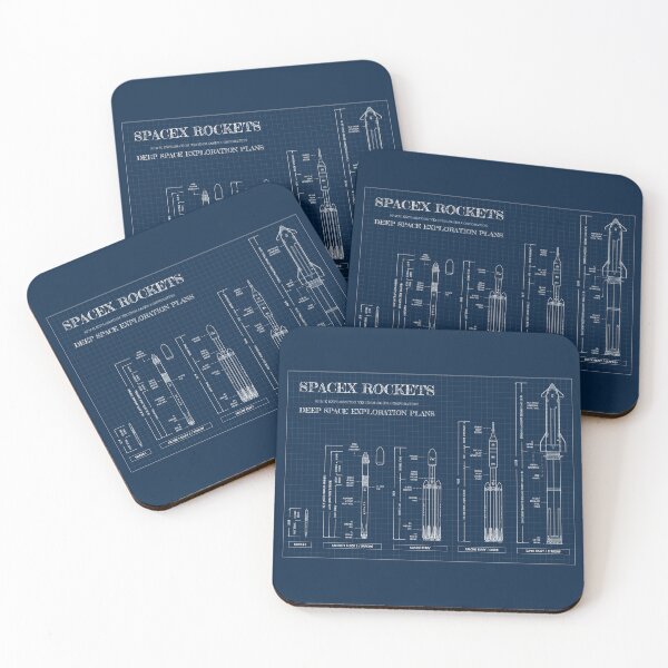 Item preview, SPACEX Rockets (Navy Blueprint) designed and sold by BGALAXY.