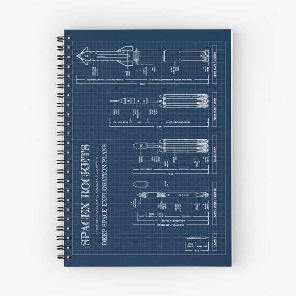 Item preview, SPACEX Rockets (Navy Blueprint) designed and sold by BGALAXY.