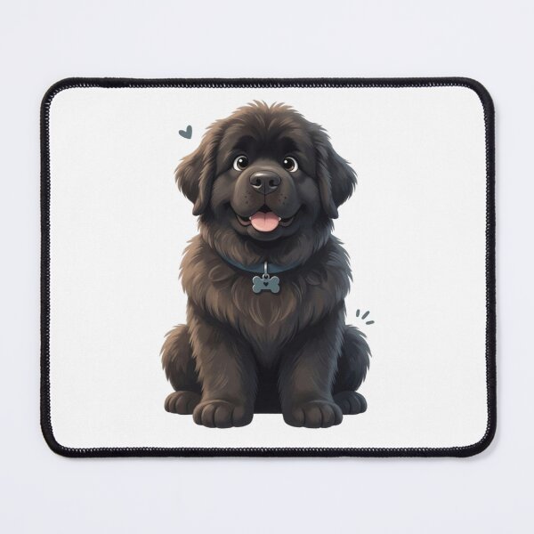 Item preview, Cute Fluffy Newfoundland Puppy Dog Cartoon Illustration designed and sold by Inky Accessories.