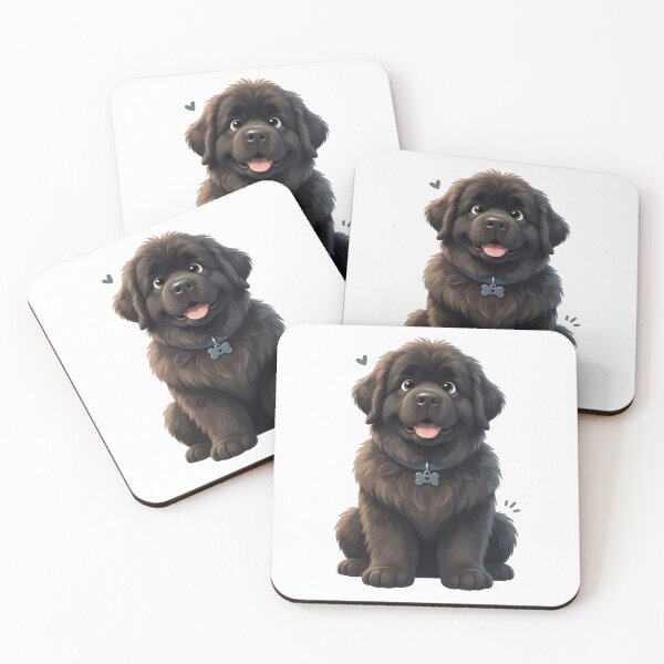 Item preview, Cute Fluffy Newfoundland Puppy Dog Cartoon Illustration designed and sold by Inky Accessories.