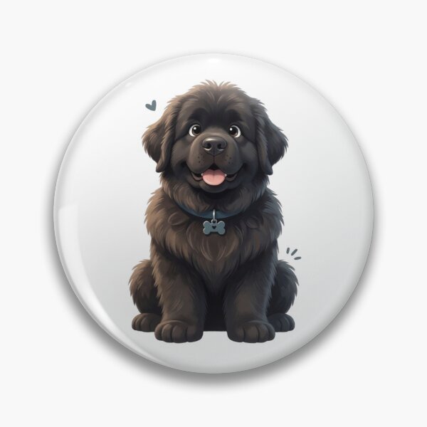Item preview, Cute Fluffy Newfoundland Puppy Dog Cartoon Illustration designed and sold by Inkyaccessories.