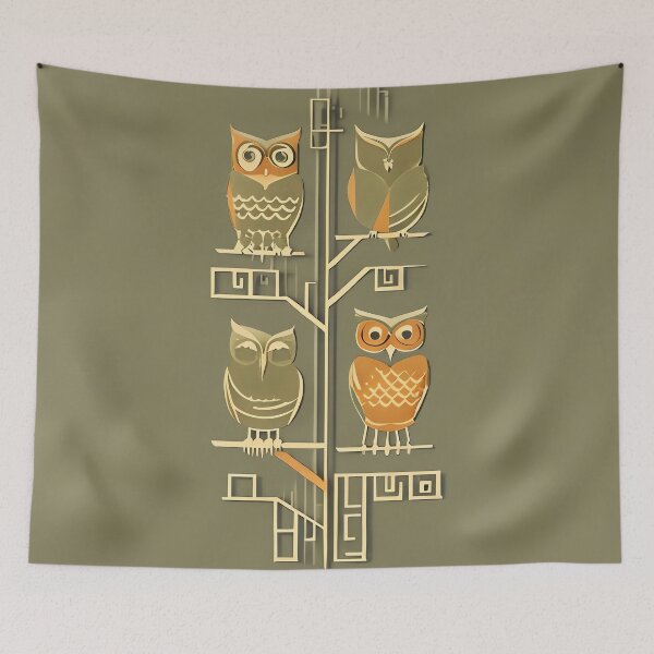 Item preview, Scandinavian Forest Owls designed and sold by ONYX Pixee.
