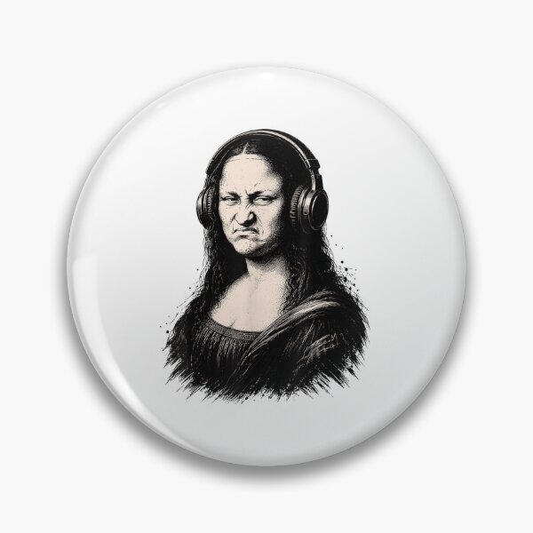 Item preview, Grumpy Mona Lisa Wearing Headphones Music Lover Mood designed and sold by Phil Ben.