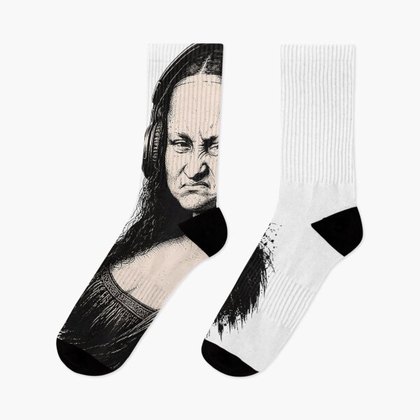 Item preview, Grumpy Mona Lisa Wearing Headphones Music Lover Mood designed and sold by Phil Ben.