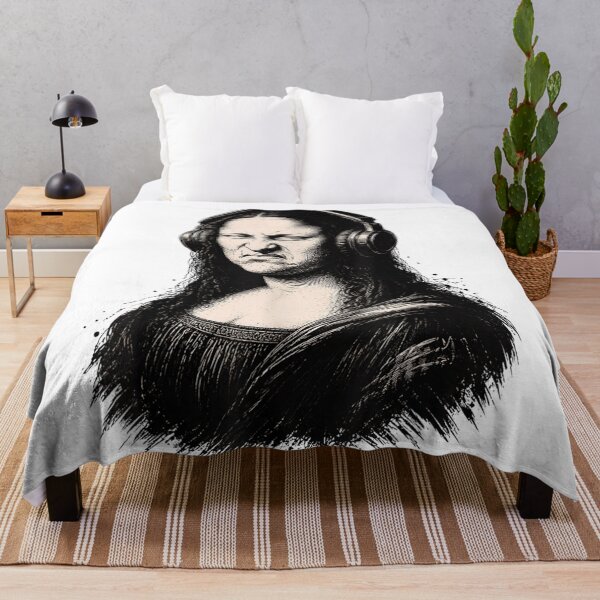 Item preview, Grumpy Mona Lisa Wearing Headphones Music Lover Mood designed and sold by Phil Ben.