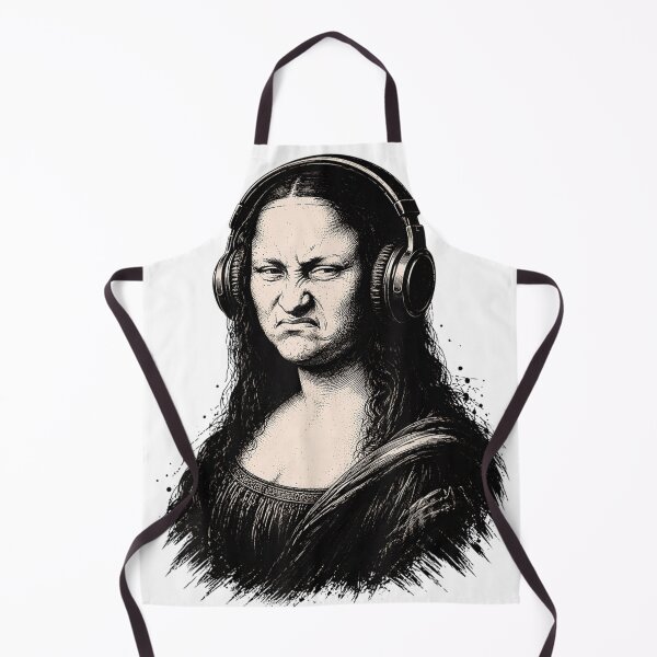 Item preview, Grumpy Mona Lisa Wearing Headphones Music Lover Mood designed and sold by Phil Ben.