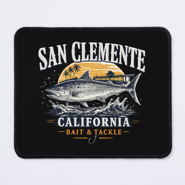 Item preview, San Clemente California Shark White Art Vintage Fishing designed and sold by OlakunleOloroz.