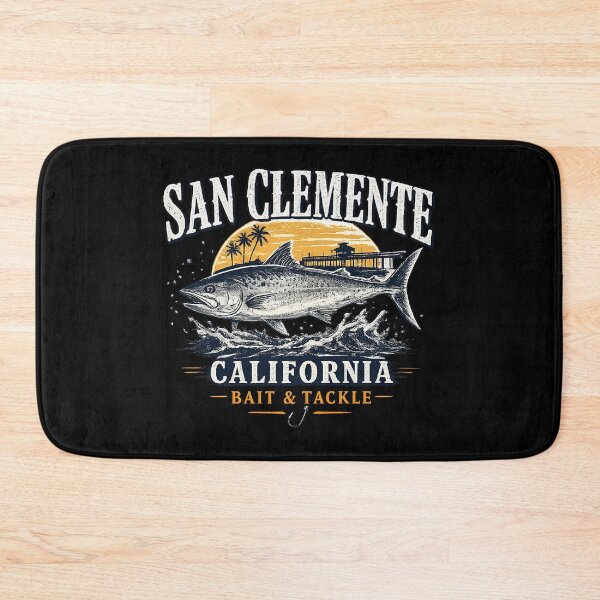 Item preview, San Clemente California Shark White Art Vintage Fishing designed and sold by OlakunleOloroz.