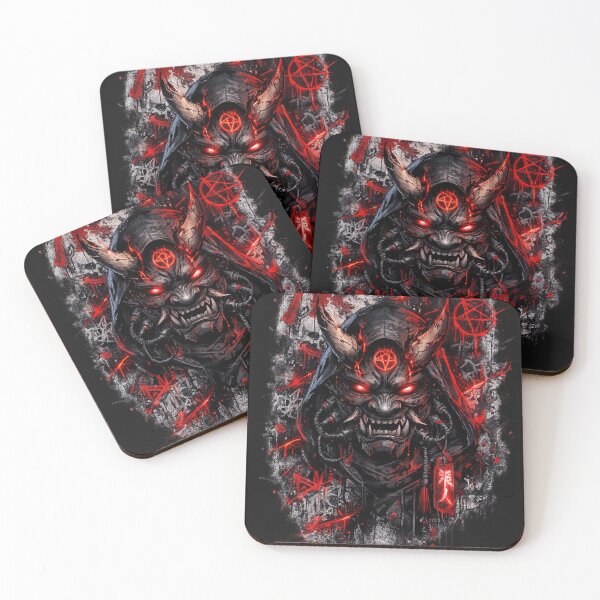 Item preview, Shadow Oni Mask | Dark Anime Streetwear | Gothic Japanese Demon | Red & Black Graffiti Aesthetic designed and sold by Diwakar-Designs.