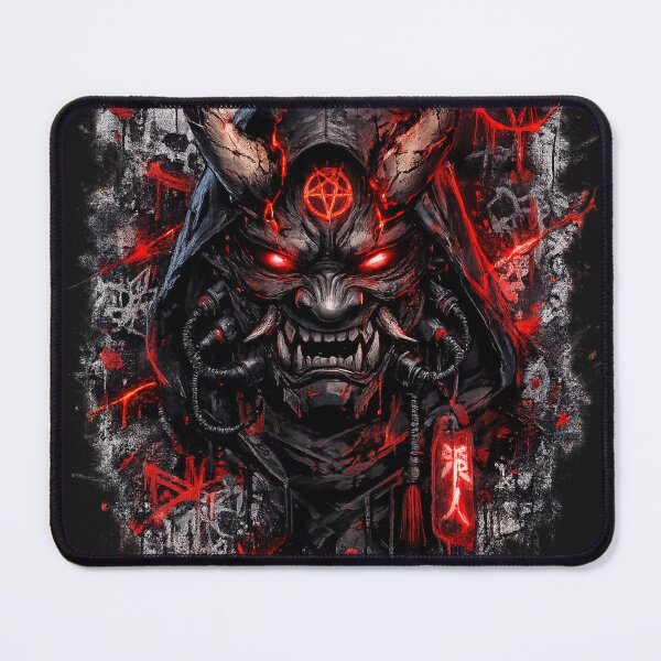 Item preview, Shadow Oni Mask | Dark Anime Streetwear | Gothic Japanese Demon | Red & Black Graffiti Aesthetic designed and sold by Diwakar-Designs.