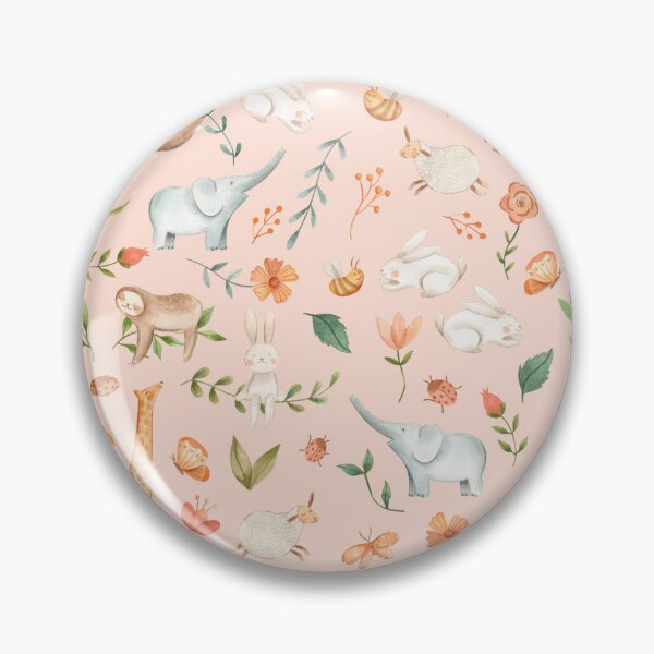 Item preview, Cute Pastel Animal Pattern on Peach Background designed and sold by behappyandrelax.