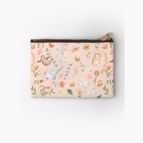 Item preview, Cute Pastel Animal Pattern on Peach Background designed and sold by behappyandrelax.