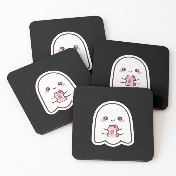 Item preview, cute strawberry milk ghost designed and sold by MMateka.