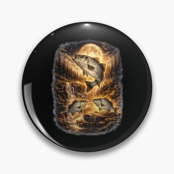 Item preview, Striper Bass Fishing Full Moon Waterfall Angler designed and sold by OlakunleOloroz.