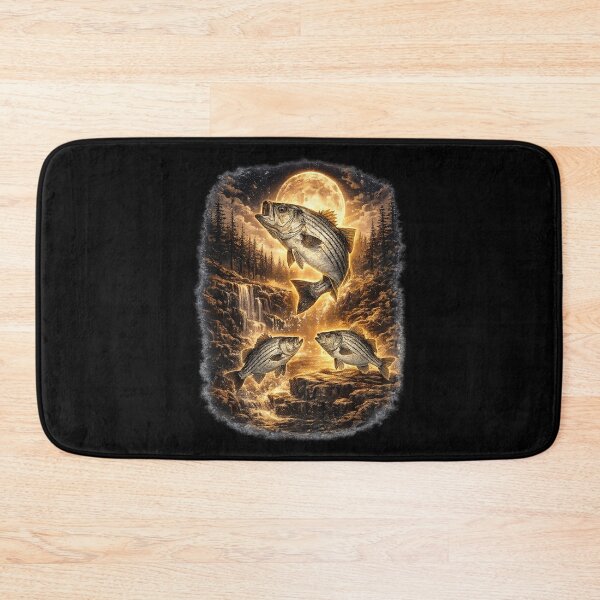 Item preview, Striper Bass Fishing Full Moon Waterfall Angler designed and sold by OlakunleOloroz.