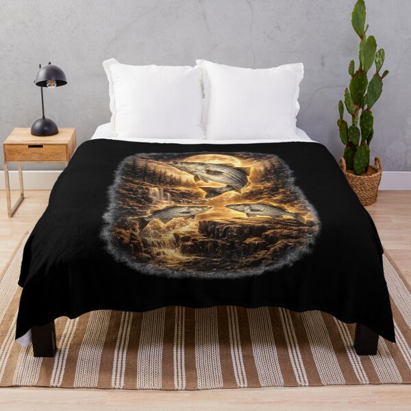 Item preview, Striper Bass Fishing Full Moon Waterfall Angler designed and sold by OlakunleOloroz.