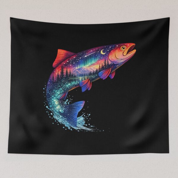 Item preview, Trout Fish Forest Wildlife Nature Outdoor Fishing designed and sold by OlakunleOloroz.