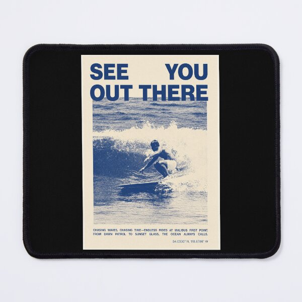 Item preview, Vintage Malibu Surf Poster "See You Out There" Retro Surfing Wall Art Ocean Wave Print designed and sold by MorningJoco.