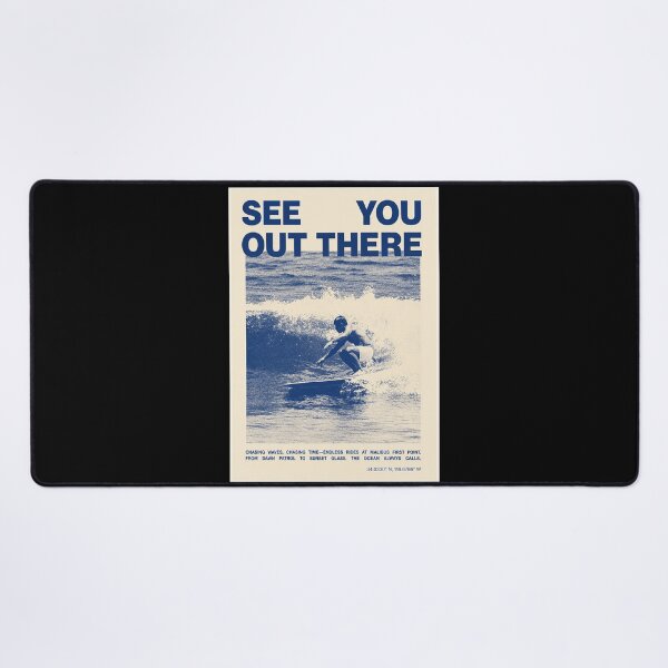 Item preview, Vintage Malibu Surf Poster "See You Out There" Retro Surfing Wall Art Ocean Wave Print designed and sold by MorningJoco.