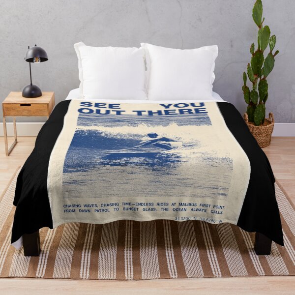 Item preview, Vintage Malibu Surf Poster "See You Out There" Retro Surfing Wall Art Ocean Wave Print designed and sold by MorningJoco.