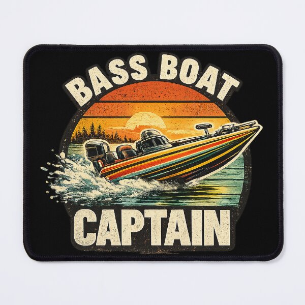 Item preview, Vintage Bass Motor Boat Captain Retro Fishing Lake Life designed and sold by OlakunleOloroz.