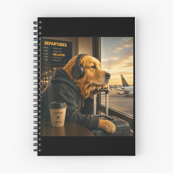 Item preview, Golden Retriever Waiting Patiently At Delayed Airport Departure designed and sold by Chaya Reid.