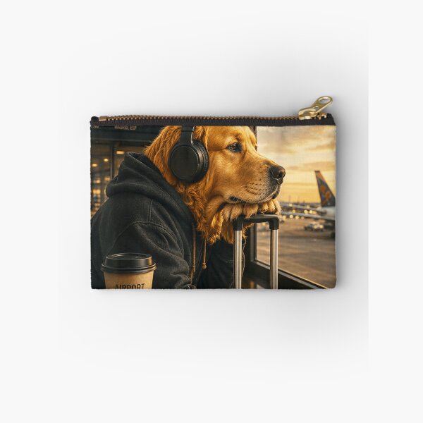 Item preview, Golden Retriever Waiting Patiently At Delayed Airport Departure designed and sold by Chaya Reid.