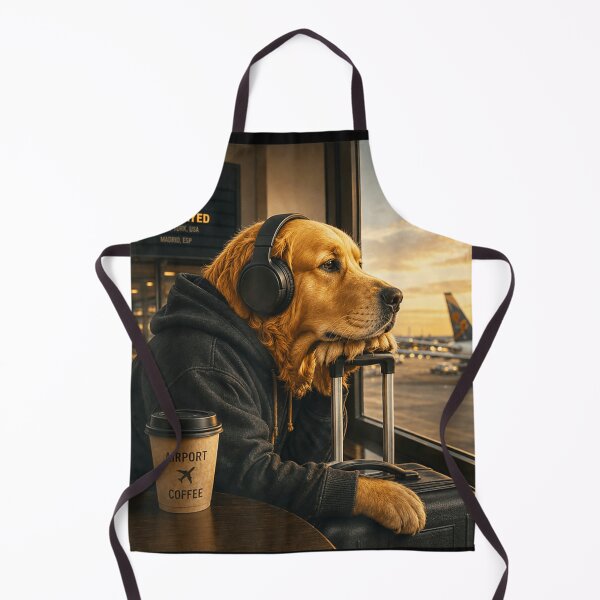 Item preview, Golden Retriever Waiting Patiently At Delayed Airport Departure designed and sold by Chaya Reid.