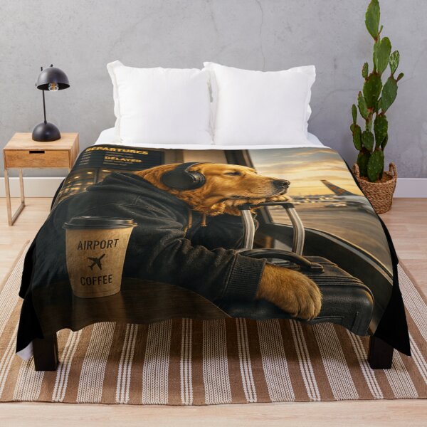 Item preview, Golden Retriever Waiting Patiently At Delayed Airport Departure designed and sold by Chaya Reid.