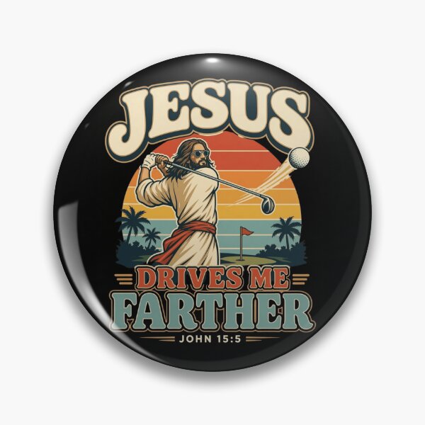 Item preview, Jesus Drives Me Farther John 15 5 Retro Christian Golfing Graphic designed and sold by haitrieuic96.