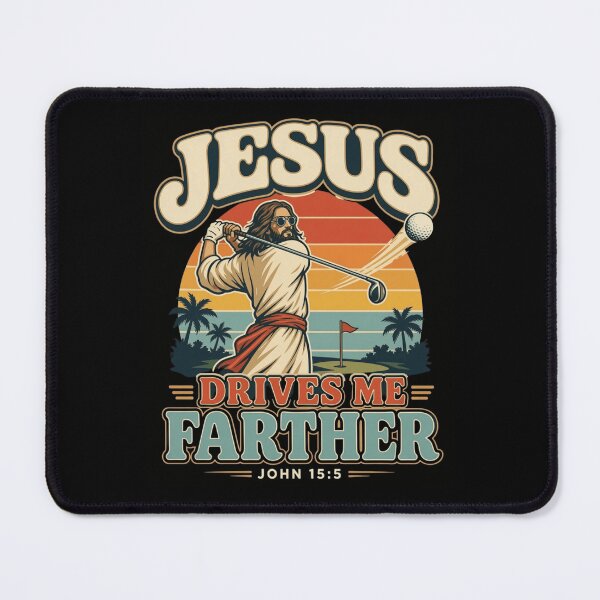 Item preview, Jesus Drives Me Farther John 15 5 Retro Christian Golfing Graphic designed and sold by haitrieuic96.