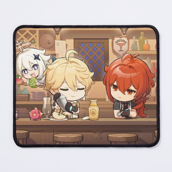Item preview, Diluc, Aether and Paimon designed and sold by Lauwuuh.