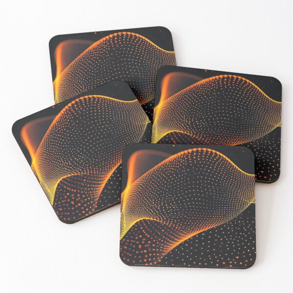 Item preview, Futuristic Orange Particle Wave - Sci-Fi Digital Cyberpunk Grid designed and sold by LYAN-STORE.