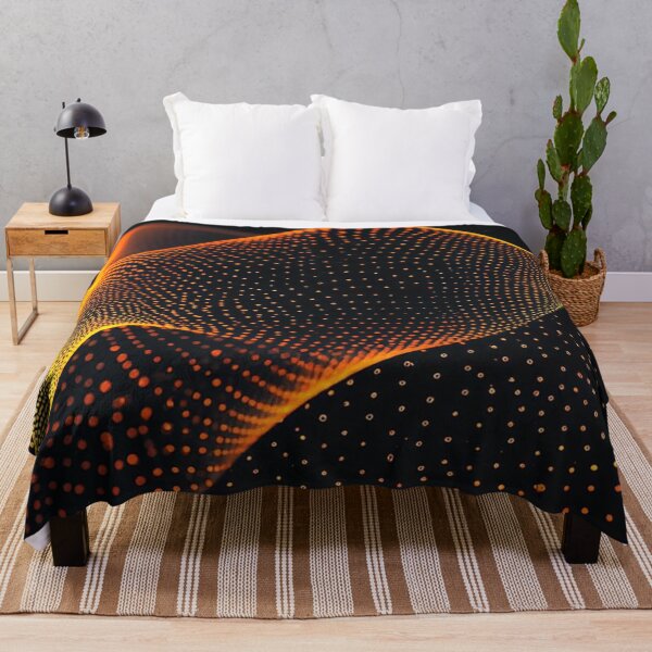 Item preview, Futuristic Orange Particle Wave - Sci-Fi Digital Cyberpunk Grid designed and sold by LYAN-STORE.