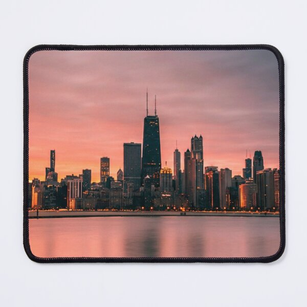Item preview, Downtown Chicago Skyline from the Water Sunset View designed and sold by WanderingLife.