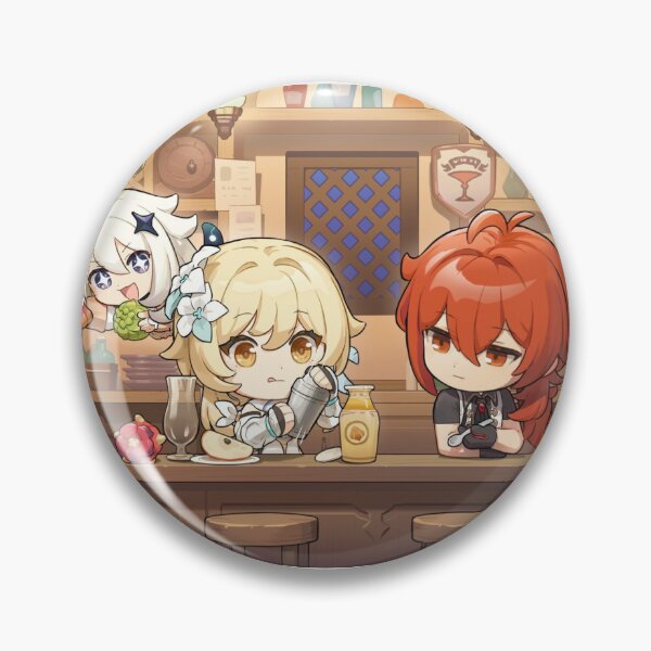 Item preview, Diluc, Lumine and Paimon designed and sold by Lauwuuh.