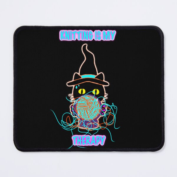 Item preview, Knitting Is My Therapy Cat Sticker – Funny Witch Cat Yarn Decal designed and sold by ArtyWares.
