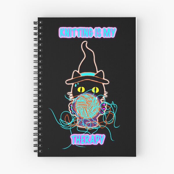 Item preview, Knitting Is My Therapy Cat Sticker – Funny Witch Cat Yarn Decal designed and sold by ArtyWares.
