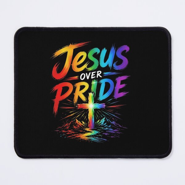 Item preview, Jesus Over Pride Rainbow Cross Faith and Humility Quote designed and sold by haitrieuic96.