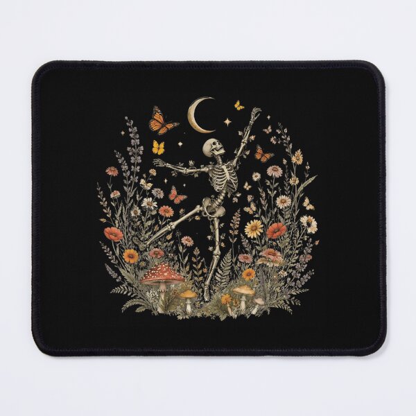 Item preview, Dancing Skeleton Among Wildflowers Beneath Moonlit Butterflies designed and sold by Daisy Grimes.