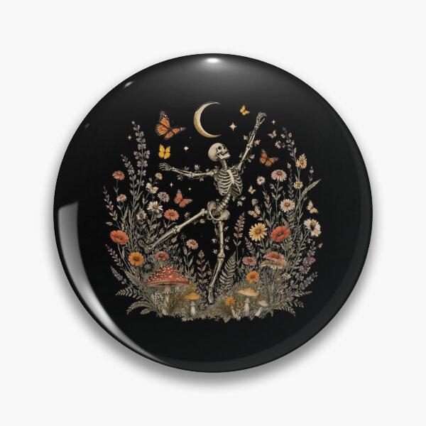 Item preview, Dancing Skeleton Among Wildflowers Beneath Moonlit Butterflies designed and sold by Daisy Grimes.