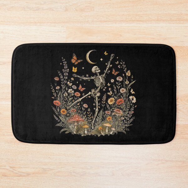 Item preview, Dancing Skeleton Among Wildflowers Beneath Moonlit Butterflies designed and sold by Daisy Grimes.