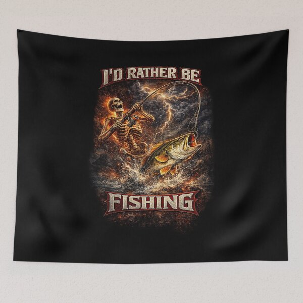 Item preview, Vintage Fishing Skeleton Bass Fish Heavy Rock Music designed and sold by OlakunleOloroz.