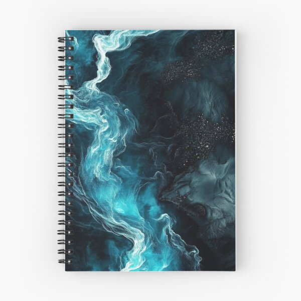 Item preview, Deep Ocean Neon Current - Abstract Teal Fluid Art designed and sold by LYAN-STORE.