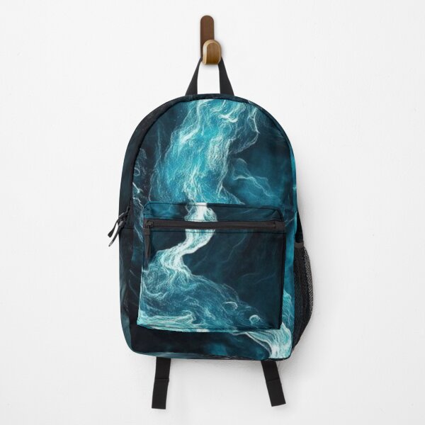 Item preview, Deep Ocean Neon Current - Abstract Teal Fluid Art designed and sold by LYAN-STORE.